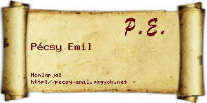 Pécsy Emil névjegykártya
