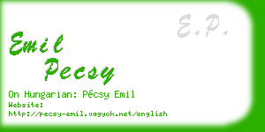 emil pecsy business card
